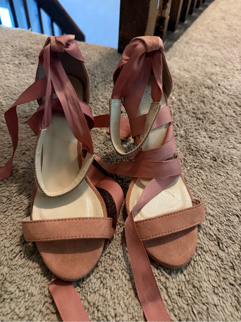 Women's Wrap Ankle Strap Sandals in Dusty Rose